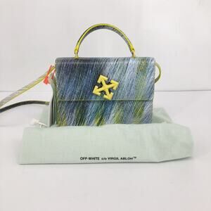 $1865 OFF-WHITE Women's Bouroullec Print Jitney 2.8 Leather Bag Yellow Multi NWT